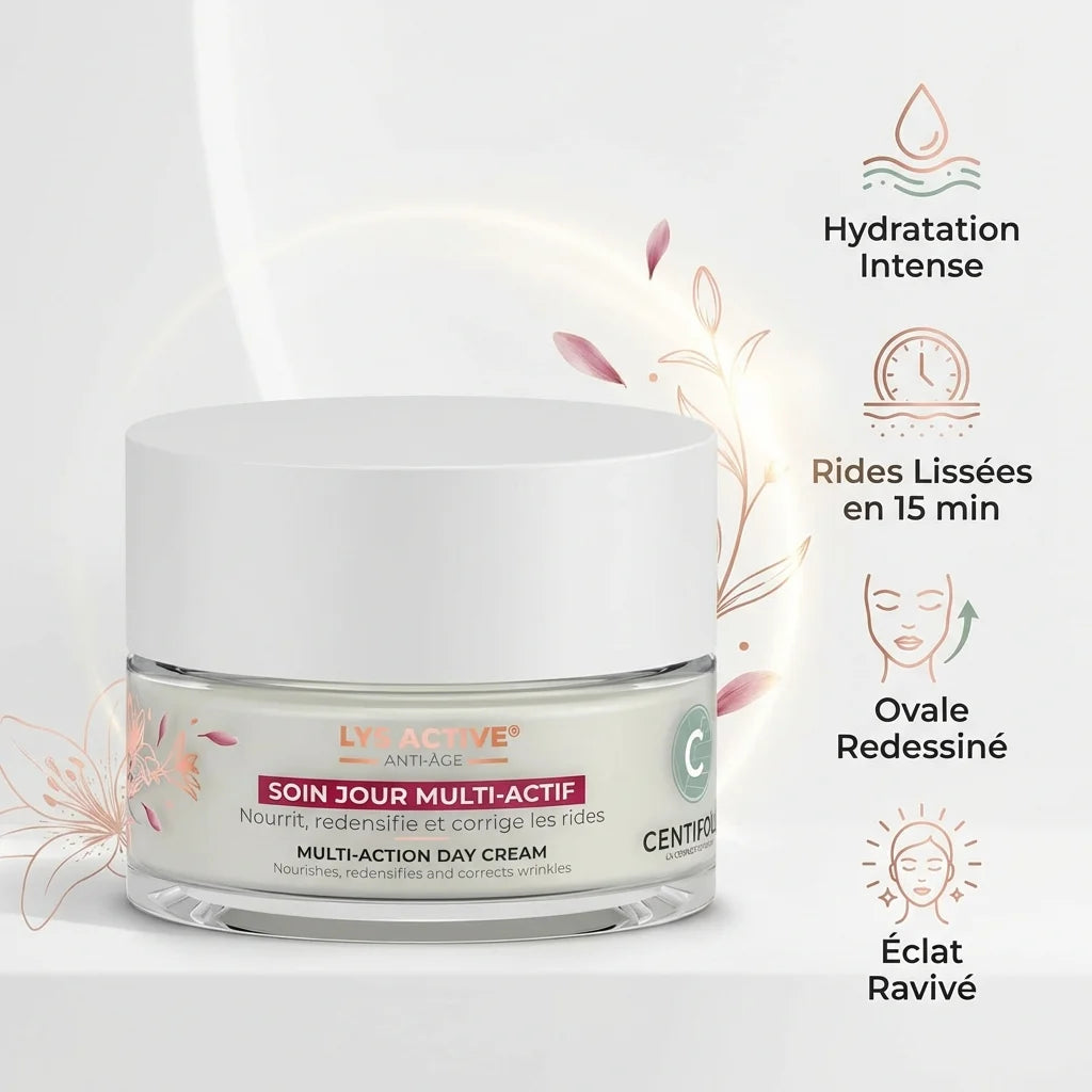 Soin Jour Lys Active Centifolia 50ml avec bénéfices hydratation et rides lissées