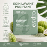 Soin lavant purifiant Visage Noni & Argile Verte Endro avec guide d'utilisation étapes
