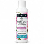 Flacon de soin lavant toilette intime bio Coslys 100ml sur fond blanc avec label certifié