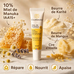 Soin lèvres réparateur CicaManuka 10% miel Manuka IAA15+ avec ingrédients naturels