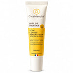Tube de soin lèvres réparateur CicaManuka Miel de manuka IAA15+ 15ml sur fond blanc