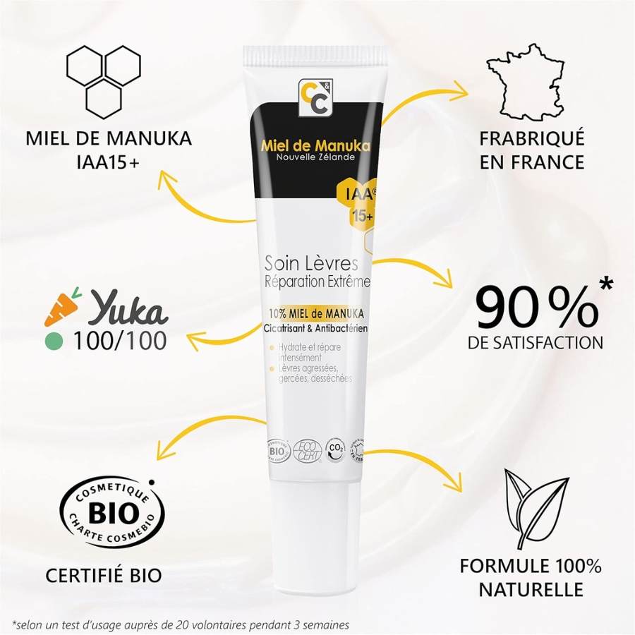 Les origines des ingrédients du soin lèvres réparation extrême bio au miel de Manuka Iaa 15+ de 15 ml de la marque Comptoirs et compagnies