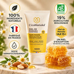 Soin mains réparateur miel manuka IAA15+ CicaManuka 50ml tube packaging certifications naturelles