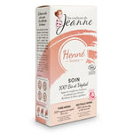 Henné neutre bio Les Couleurs de Jeanne - boîte packaging rose et blanc, soin naturel 100% végétal