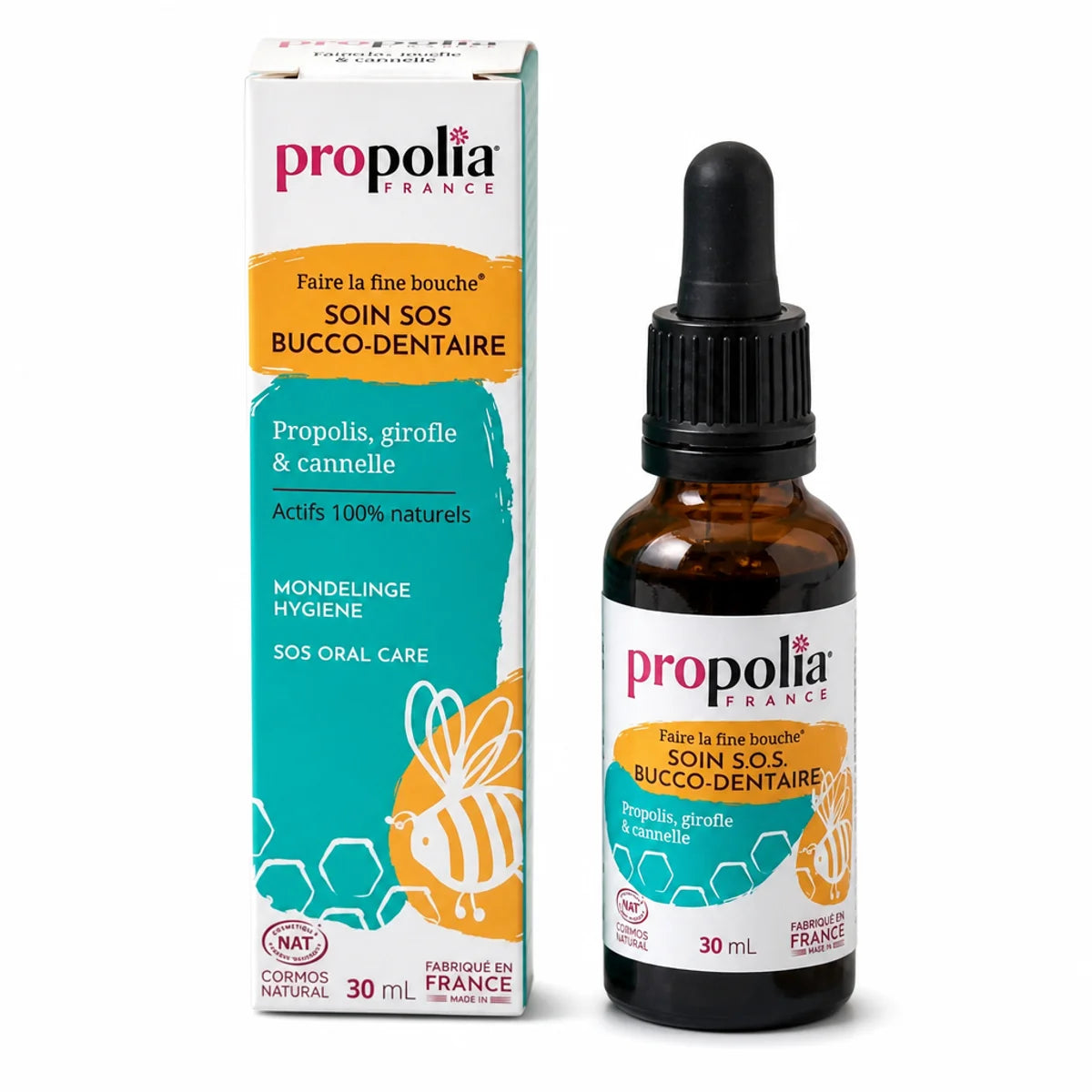 Soin S.O.S. bucco-dentaire Propolia 30ml avec flacon doseur et emballage