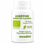 Aubépine Sommités Fleuries 270mg Neodiet - Flacon de 100 gélules certifié bio