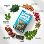 Spirubarre barre spiruline bio avec amandes, cranberries et ingrédients naturels - Etika Spirulina