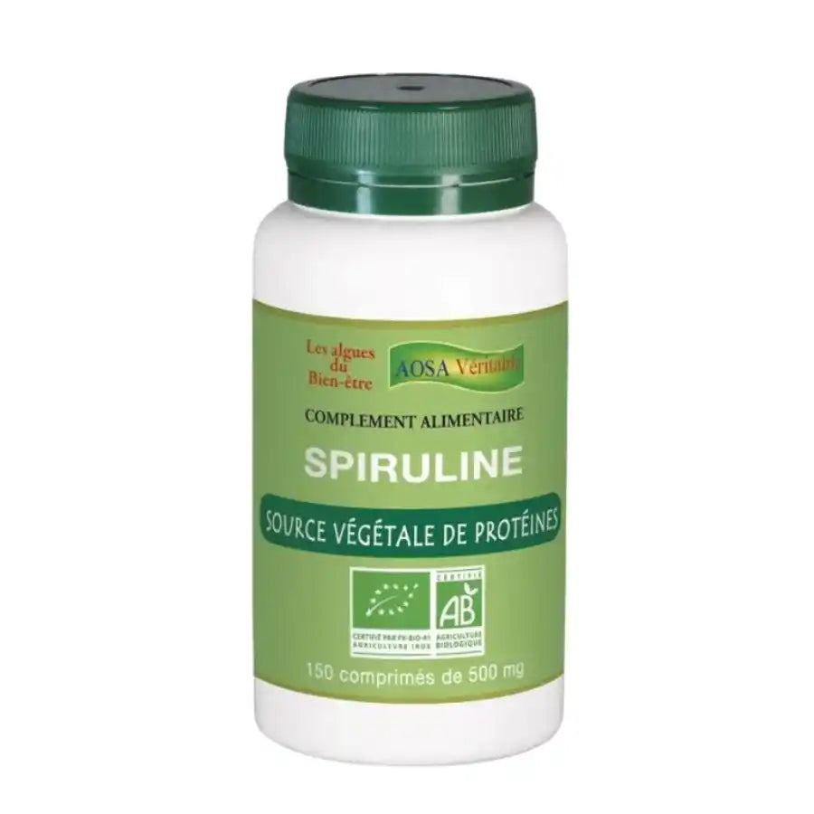 Boîte de 150 comprimés de Spiruline bio de la marque Aosa veritable 