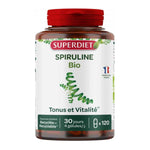 Une boîte de 120 gélules de spiruline bio de la marque superdiet