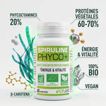 Spiruline Bio Phyco+ 60 comprimés avec ingrédients clés et bénéfices nutritionnels