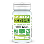 Flacon Spiruline Bio Phyco+ 60 comprimés LT Labo sur fond blanc