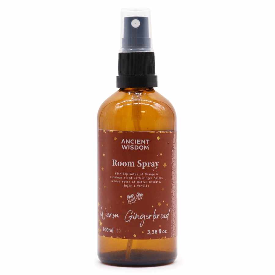 Un spray d'ambiance et brume d'oreiller de la marque ancient wisdom parfum pain d'épice chaud