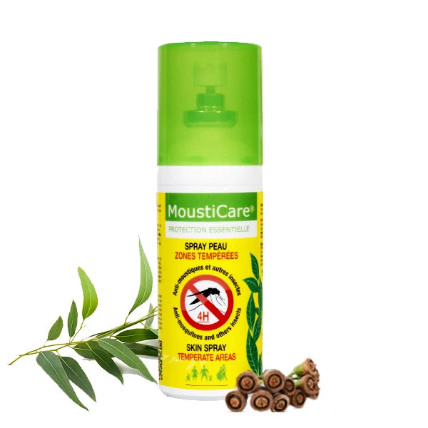 Un Spray peau anti-moustiques pour zones tempérées de 50ml de la marque Mousticare