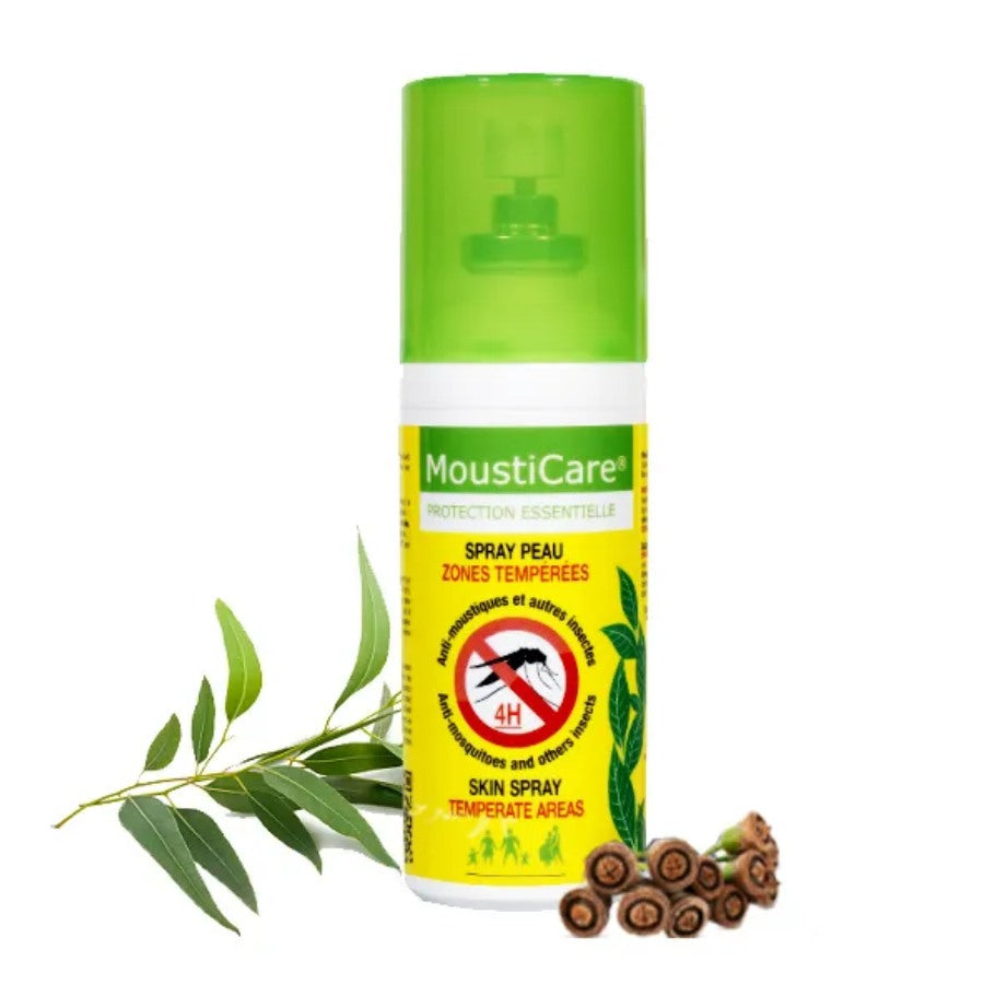 Un spray anti-moustiques zones tempérées de 50 ml de la marque Mousticare