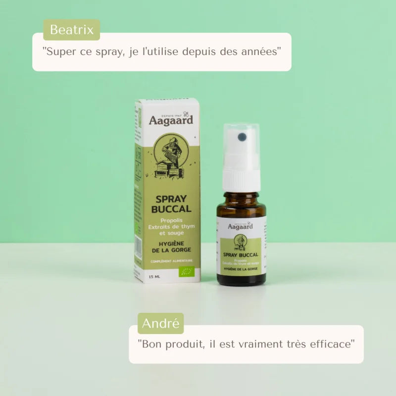 Les avis sur le Spray buccal propolis bio 15 ml Aagaard