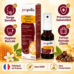 Spray propolis brune Propolia 20ml - Gorge sensible, hygiène buccale, fabriqué France