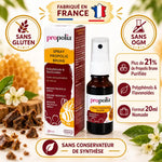 Spray propolis brune Propolia 20ml, fabriqué en France, sans gluten ni conservateurs synthétiques