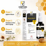 Spray gorge miel de Manuka IAA 15+ Comptoirs et compagnies avec mode d'emploi 3 étapes