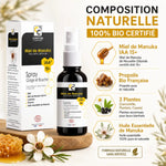 Spray gorge miel de Manuka IAA 15+ bio Comptoirs Compagnies 25ml avec composition naturelle