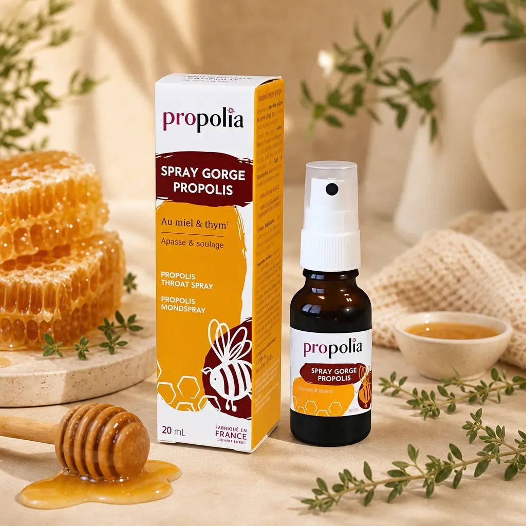 Spray gorge propolis miel thym Bio Propolia 20ml avec ingrédients naturels