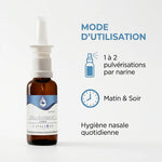 Spray nasal Eau d'Argent ionisée Catalyons 30ml avec guide d'utilisation et dosage recommandé
