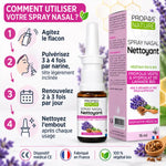 Spray nasal Propos'Nature à la propolis verte bio et hydrolat de lavande 15 ml, avec mode d'emploi en 4 étapes