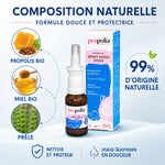 Spray nasal doux propolis bio, prêle et miel - Propolia-Apimab 20ml avec composition naturelle