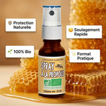 Spray Propolis gorge bio 20ml Abeille Forestière avec miel et rayon, certifications organiques