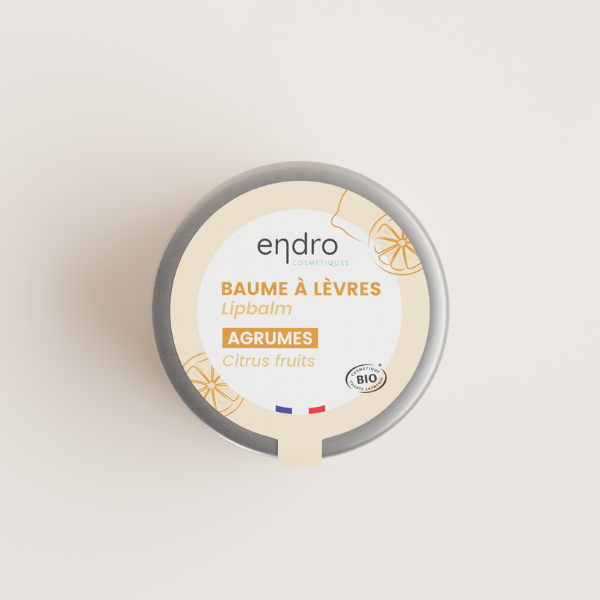 Baume à lèvres bio agrumes ENDRO en pot en verre