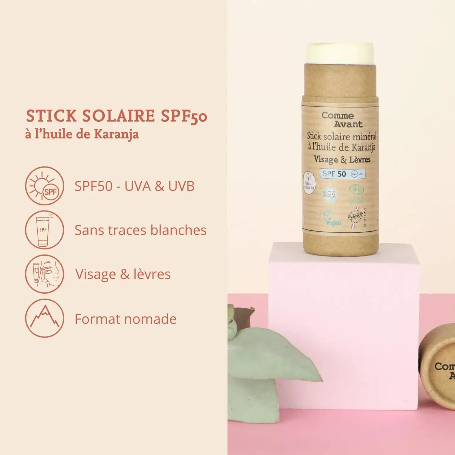 Les avantages et bienfaits du stick solaire visage et lèvres de la marque Comme Avant