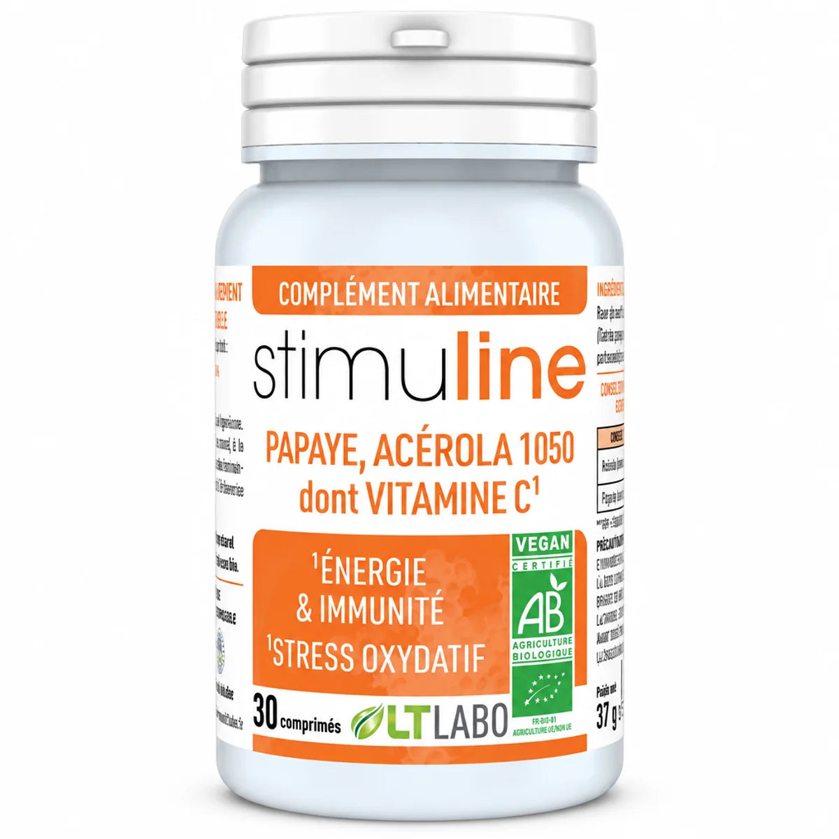 Stimuline complément alimentaire énergie immunité 30 comprimés LT Labo papaye acérola