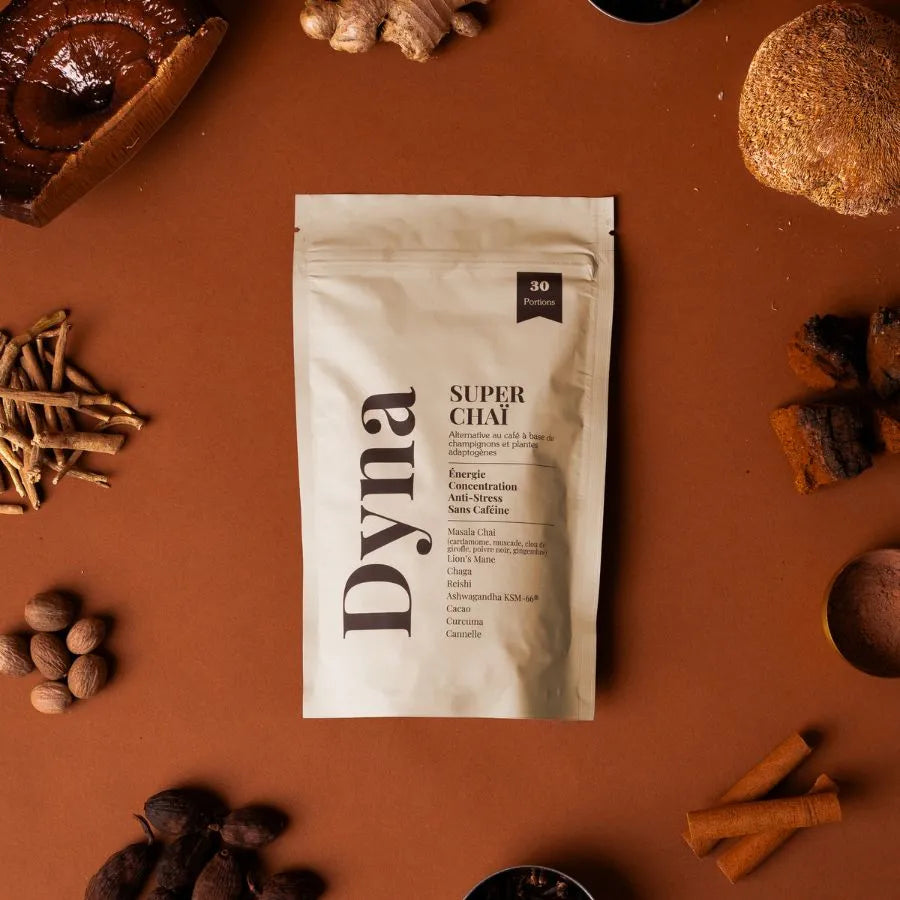 un sachet de super chaï de la marque dyna avec ses ingrédients 