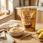 Super Petit Déjeuner Banane Beurre de Cacahuètes Iswari 360g en porridge avec banane et beurre de cacahuète