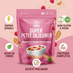 Iswari Super Petit Déjeuner Framboise Beurre de Cacahuète bio 360g avec bénéfices santé