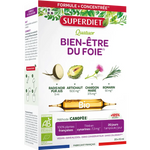 Une boite de 20 Ampoules  de Quatuor bien être du foie Bio Superdiet