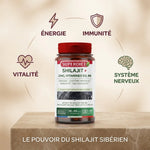 Superdiet Shilajit+ 60 gélules avec bénéfices énergie, immunité, vitalité et système nerveux