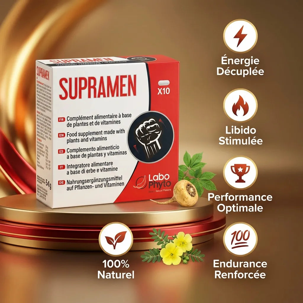 Supramen Labophyto 10 gélules avec bénéfices énergie, libido et performance naturels