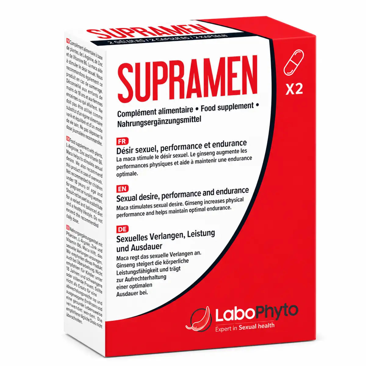 Supramen 10 gélules Labophyto boîte rouge et blanche supplement