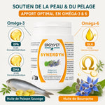 Synerdyn Oméga 3 & 6 Ergyvet flacon 60 capsules pour chien et chat avec ingrédients naturels