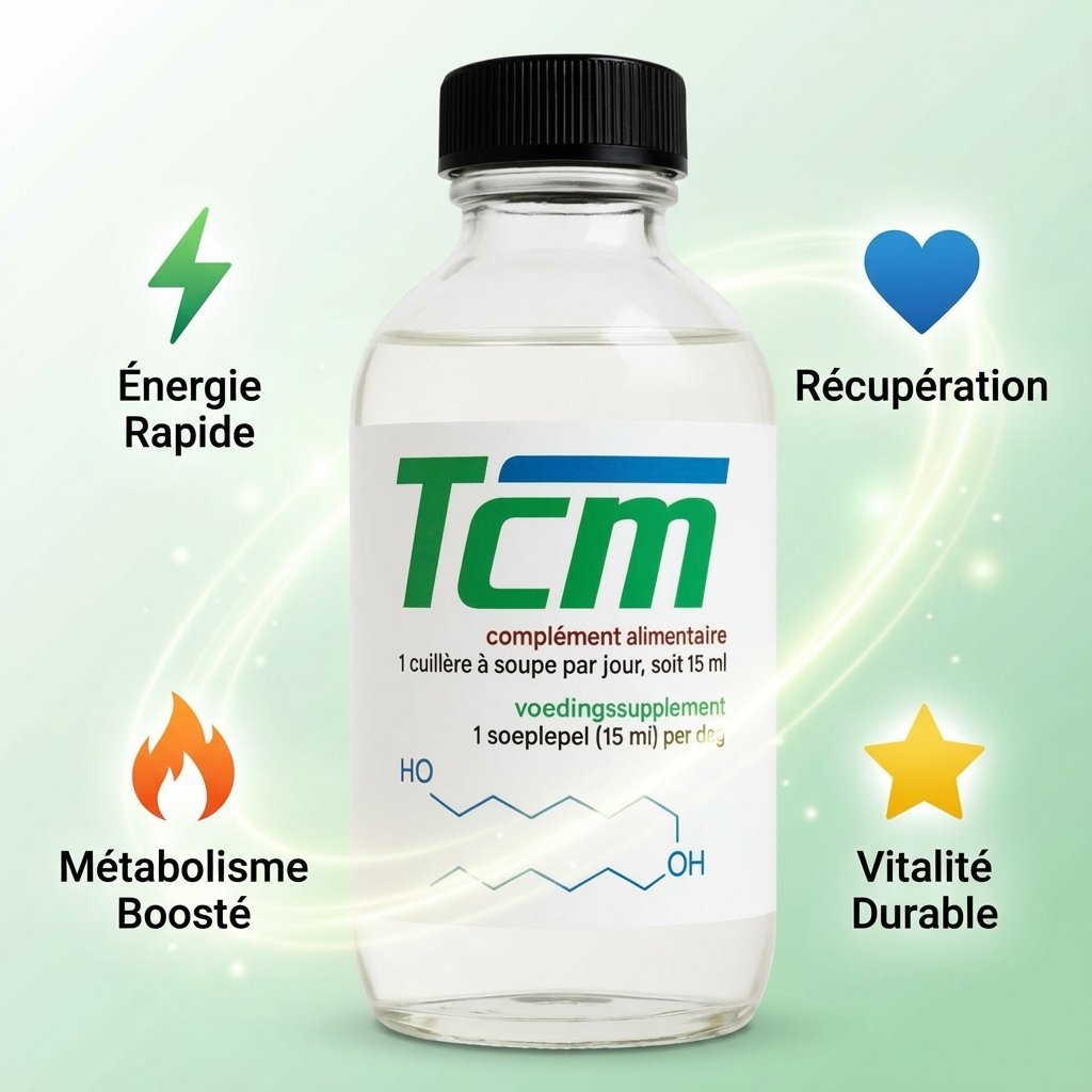 TCM 500ml Jade Recherche avec icônes énergie, récupération et vitalité sur fond dégradé
