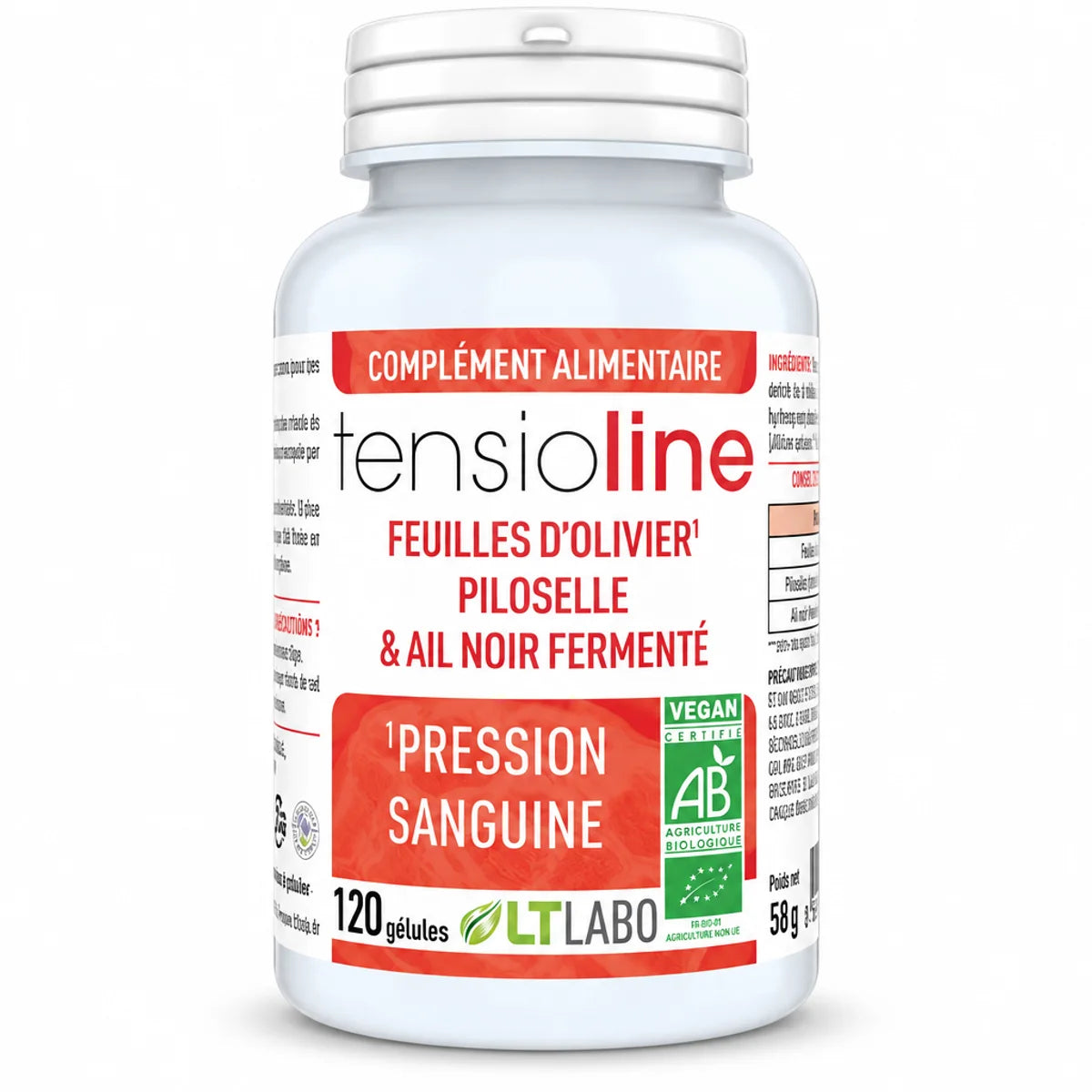 Tensioline Bio 120 gélules LT Labo pour régulation pression sanguine naturelle