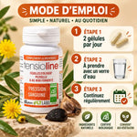 Tensioline Bio 60 gélules pour pression sanguine avec mode d'emploi et ingrédients naturels