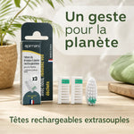 Têtes rechargeables extrasouples Apimani - 3 têtes écologiques avec emballage vert