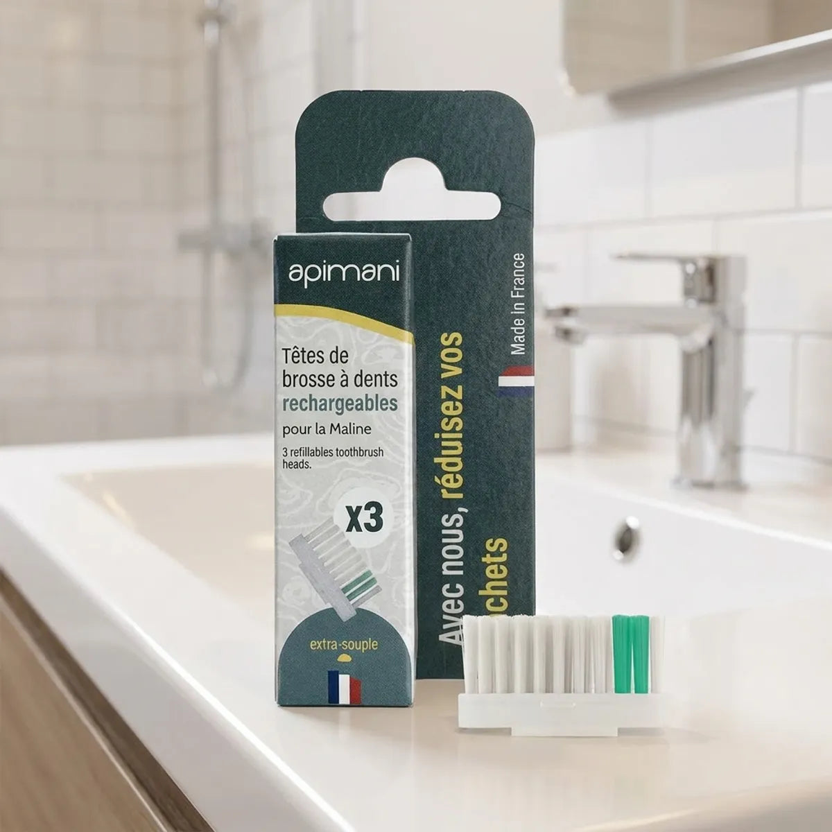 Têtes rechargeables souples Apimani pack de 3 - brossage dentaire écologique