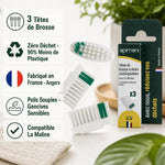 Têtes rechargeables Apimani 3 pack - brosses souples écologiques fabriquées en France