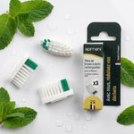 Têtes rechargeables souples Apimani - 3 pièces écologiques avec menthe et gouttes d'eau