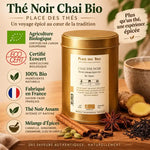 Thé noir Chai Bio 100g Place des Thés boîte dorée épices certifié Ecocert France