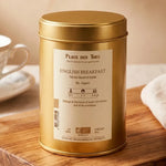 Thé noir English Breakfast Bio 100g Place des Thés dans son emballage doré premium