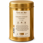 Boîte métallique dorée thé noir Golden Yunnan Bio 100g Place des Thés