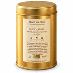 Boîte de Thé noir Spicy Mango Bio 100g Place des Thés sur fond blanc
